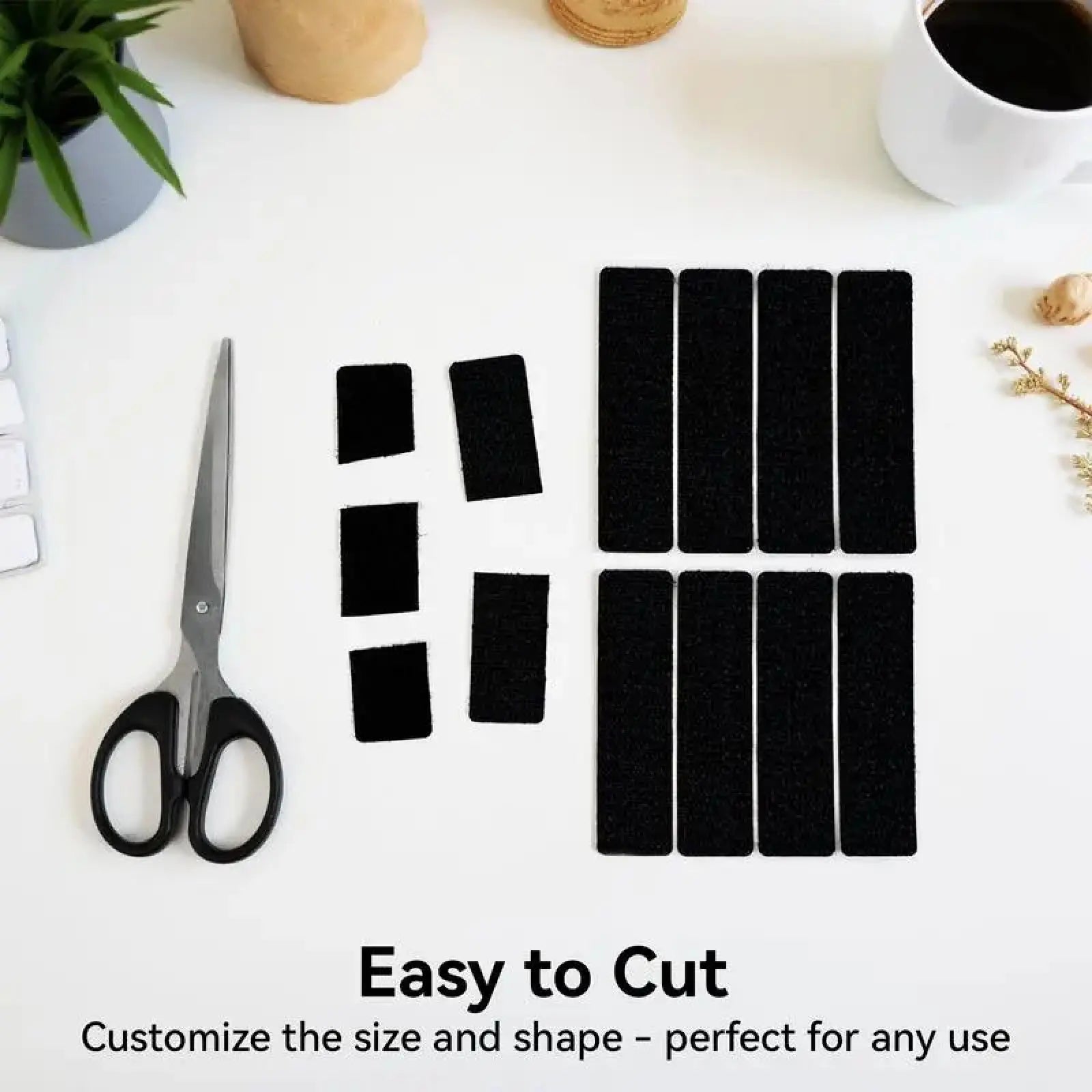 Waterproof Self Adhesive Heavy Duty Double Sided Hook and Loop Strips | Reusable Adhesive Mounting Tape Strong Stick for Wall Hanging Picture Frames Cable Organizer DIY Home Decor Office Organization.