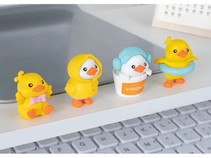 Yellow Duck Desk Decor Set of 6PCS Cute Duck:   Car Dashboard Decorations, Rear View Mirror Ornament, Cute Cartoon Style Desk Companions 