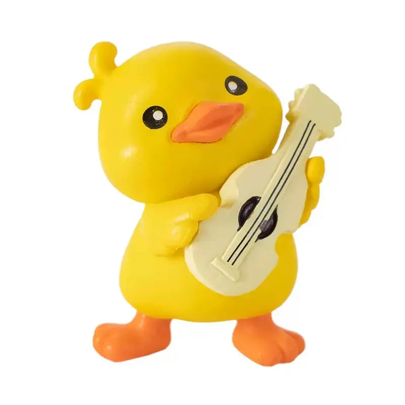Yellow Duck Desk Decor Set of 6PCS Cute Duck:   Car Dashboard Decorations, Rear View Mirror Ornament, Cute Cartoon Style Desk Companions 