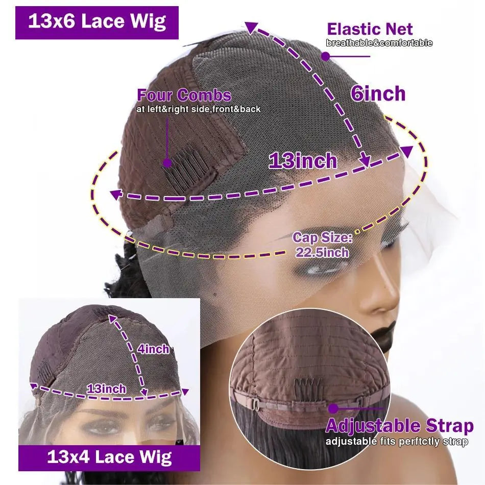 Hot Star Straight 13X6 HD Lace Front Wigs Human Hair:  Pre Plucked Bleached Knots with Baby Hair Body Wave Frontal Human Hair Wig for Women