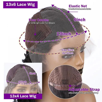 Hot Star Straight 13X6 HD Lace Front Wigs Human Hair:  Pre Plucked Bleached Knots with Baby Hair Body Wave Frontal Human Hair Wig for Women