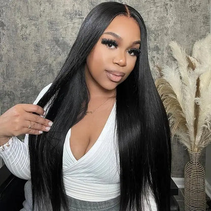Hot Star Straight 13X6 HD Lace Front Wigs Human Hair:  Pre Plucked Bleached Knots with Baby Hair Body Wave Frontal Human Hair Wig for Women