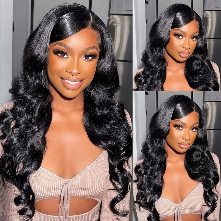 Hot Star Straight 13X6 HD Lace Front Wigs Human Hair:  Pre Plucked Bleached Knots with Baby Hair Body Wave Frontal Human Hair Wig for Women
