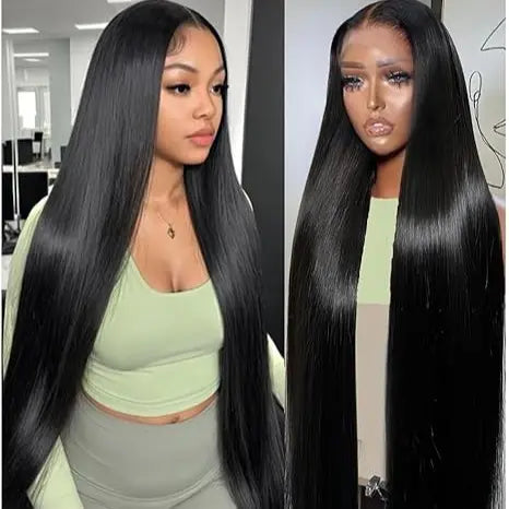Hot Star Straight 13X6 HD Lace Front Wigs Human Hair:  Pre Plucked Bleached Knots with Baby Hair Body Wave Frontal Human Hair Wig for Women