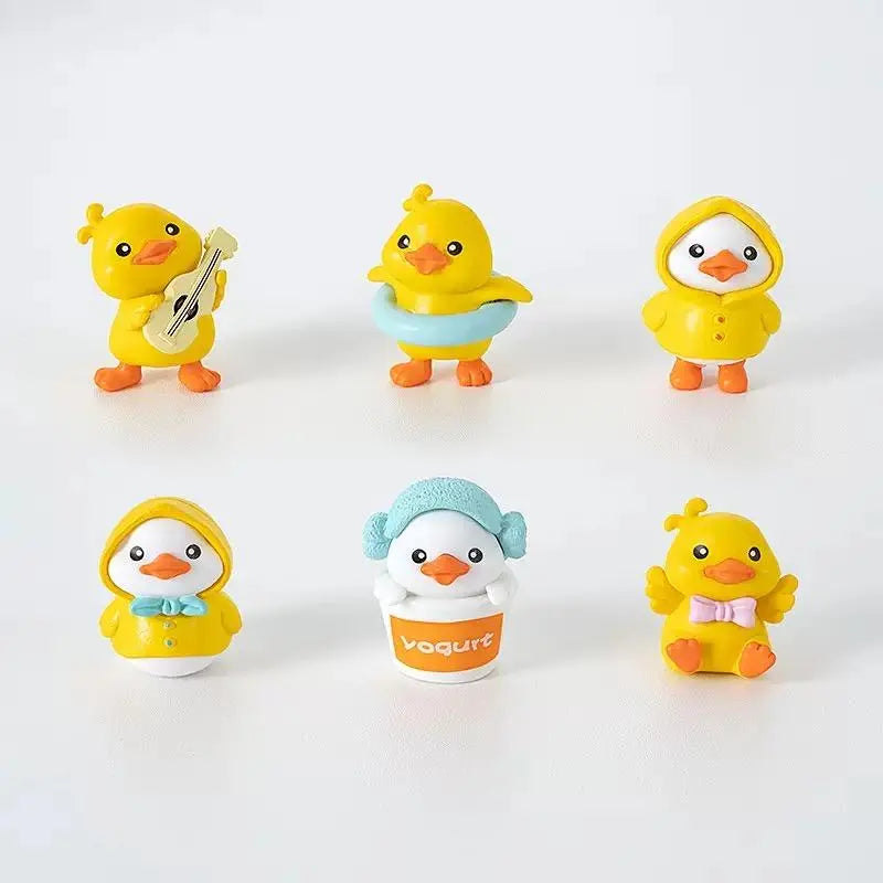 Yellow Duck Desk Decor Set of 6PCS Cute Duck:   Car Dashboard Decorations, Rear View Mirror Ornament, Cute Cartoon Style Desk Companions 