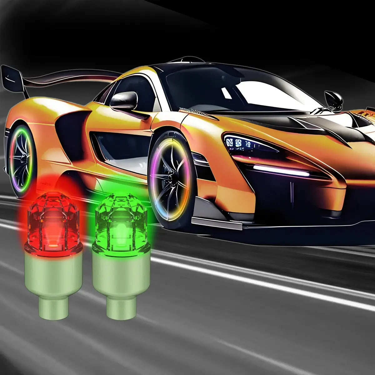 Waterproof LED Tire Valve Caps - Vibration-Sensitive Luminous Light for Cars, Bicycles, and Motorcycles
