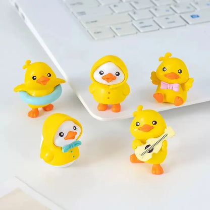 Yellow Duck Desk Decor Set of 6PCS Cute Duck:   Car Dashboard Decorations, Rear View Mirror Ornament, Cute Cartoon Style Desk Companions 