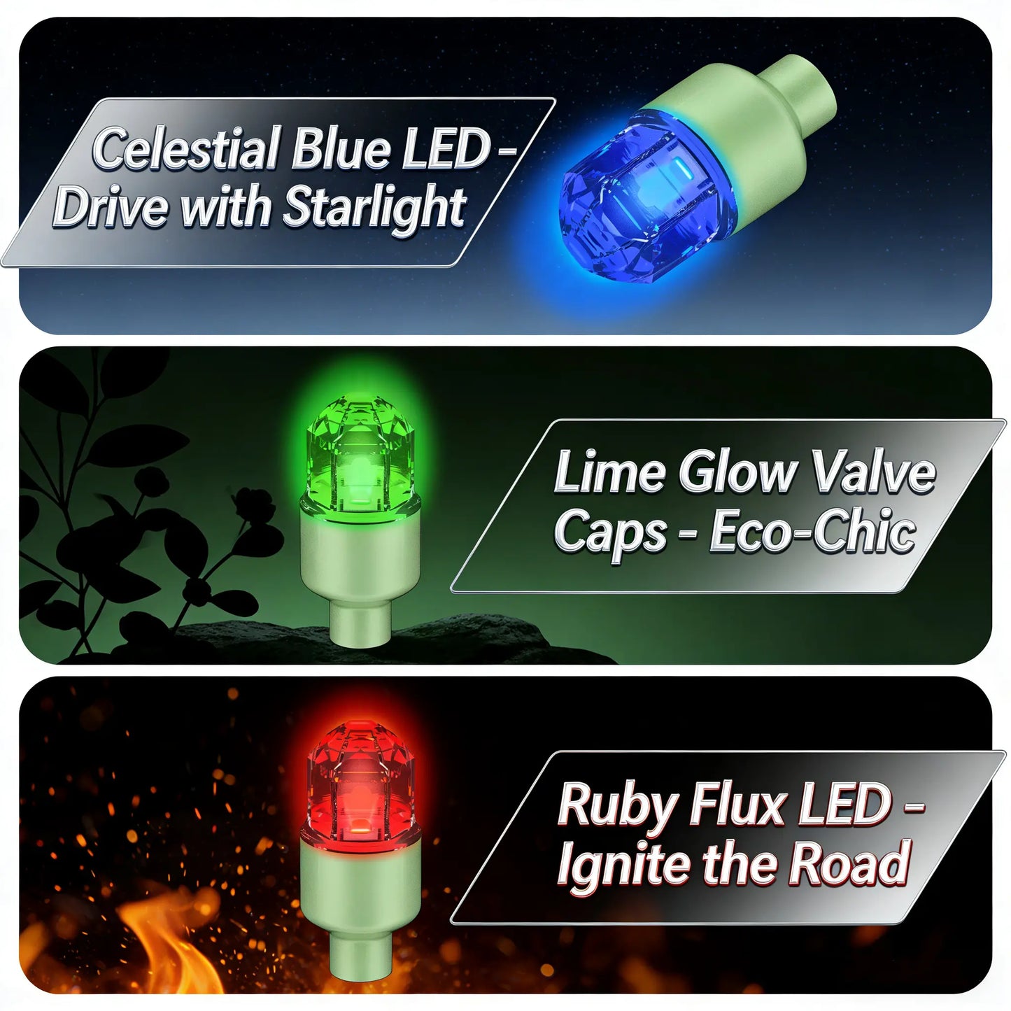 Waterproof LED Tire Valve Caps - Vibration-Sensitive Luminous Light for Cars, Bicycles, and Motorcycles